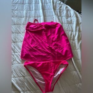 Hot Pink Tankini Size Large Bottoms and Top Padded